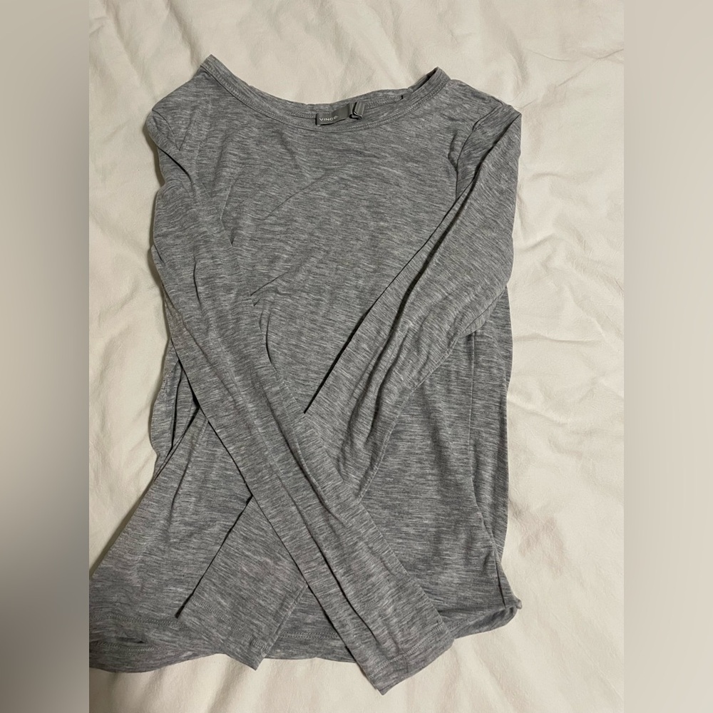 Vince solid gray long sleeve shirt size XS